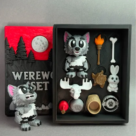 جعبه گرگینه و ماه سه بعدی