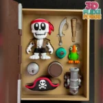 جعبه اسکلت دزد دریایی و کتاب