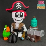 اسکلت دزد دریایی و کتاب سه بعدی